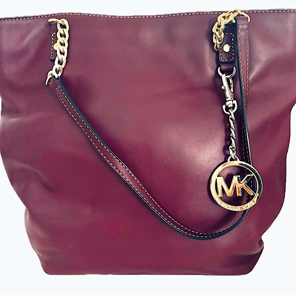 Michael Kors bag mulberry & gold, leather, perfect condition